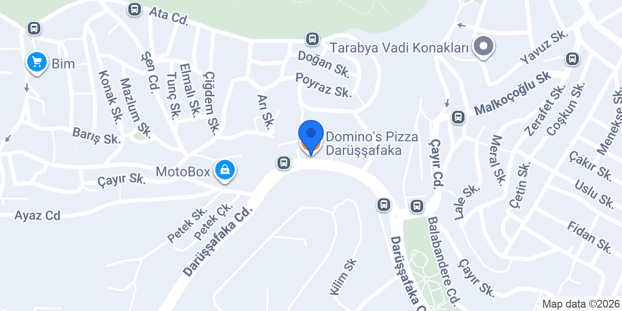 Domino's Pizza Darüşşafaka konumu