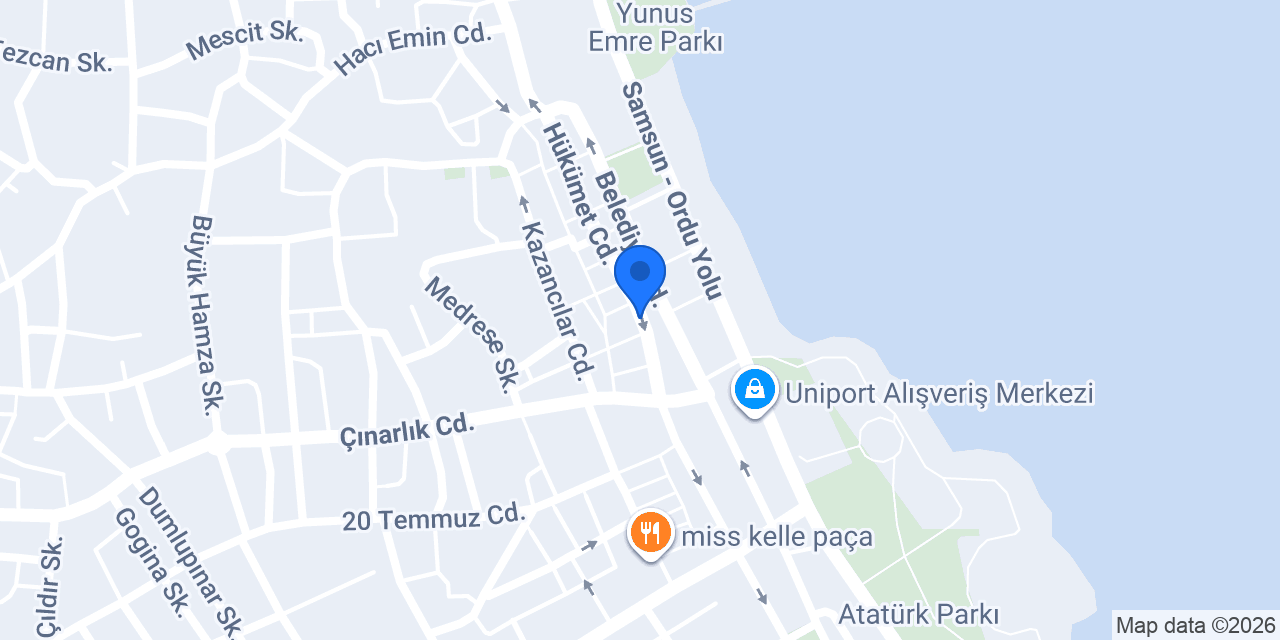 Şekerbank Ünye Şubesi konumu