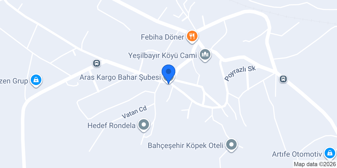 Aras Kargo Bahar Şubesi konumu