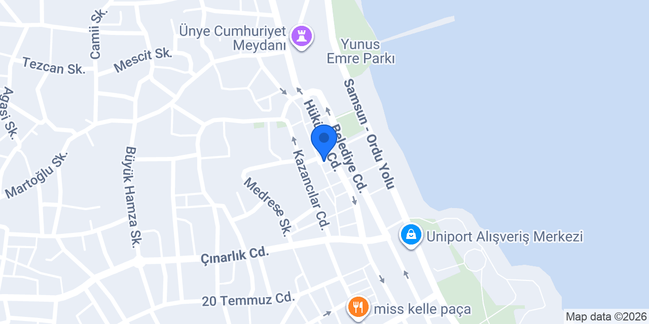 Ünye City Otel konumu