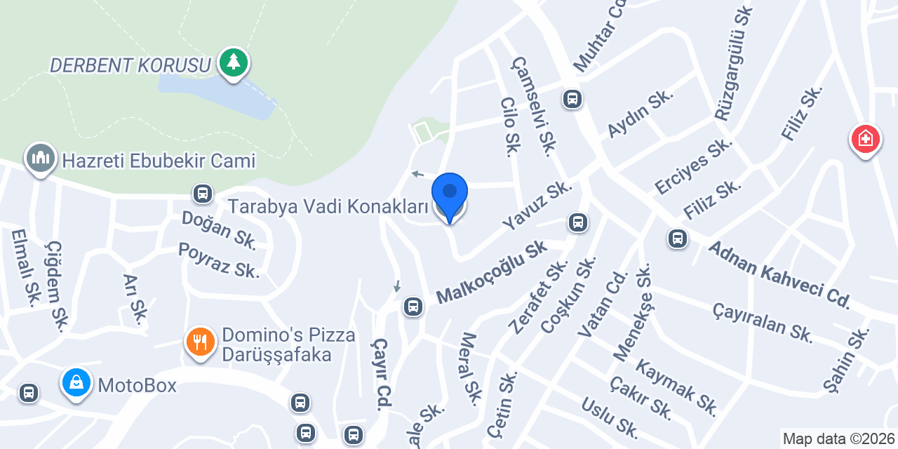 Tarabya Vadi Konakları konumu