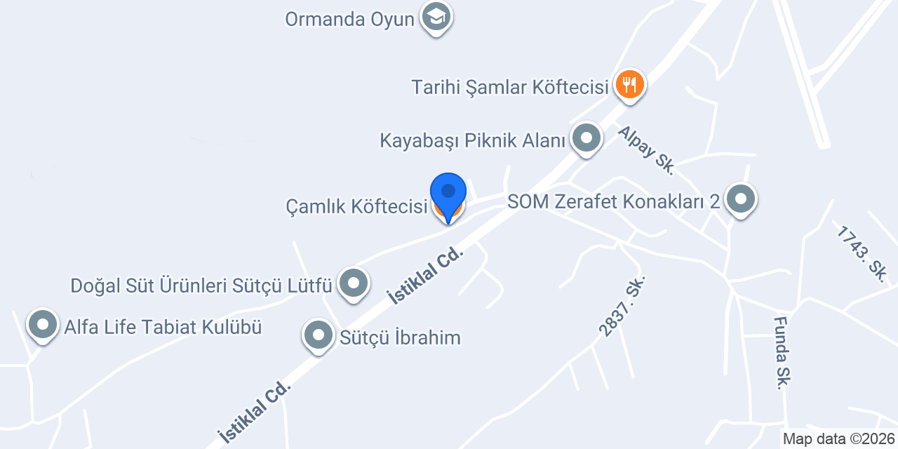 Çamlık Köftecisi konumu