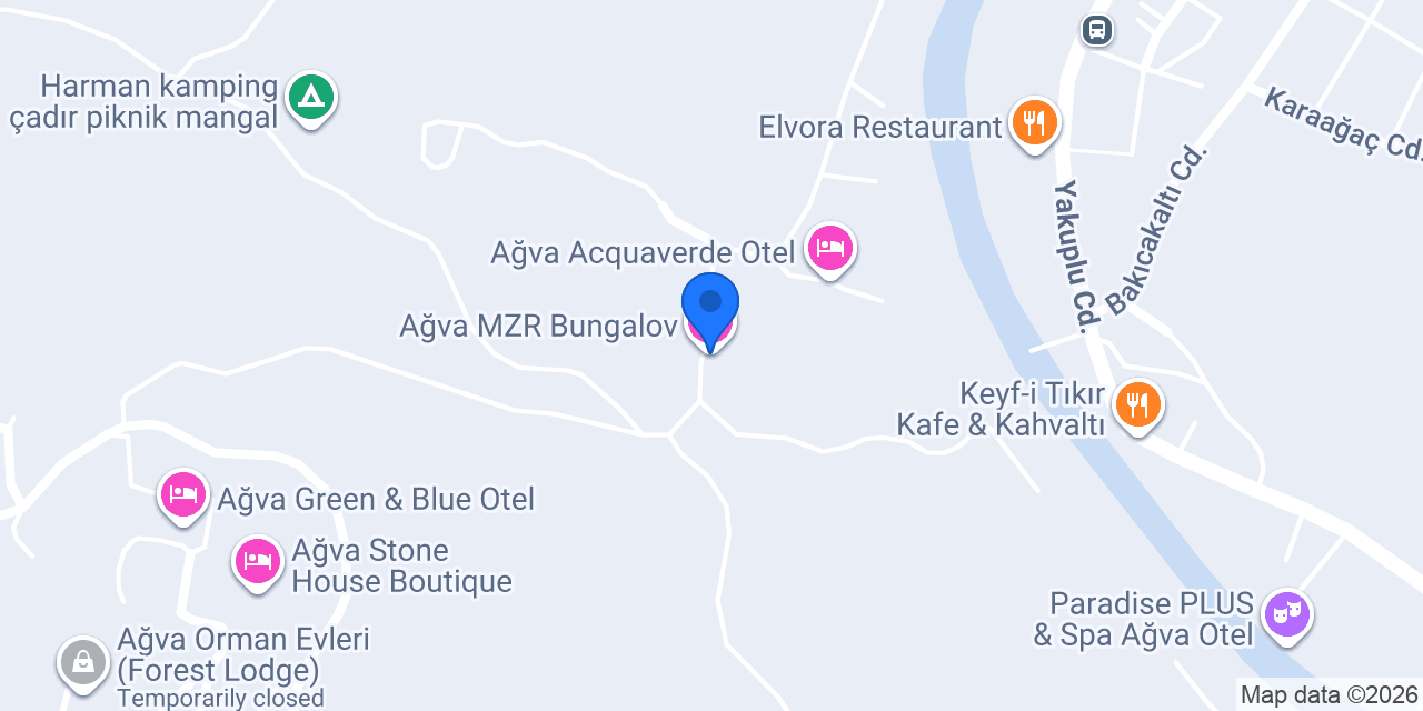 Ağva MZR Bungalov konumu