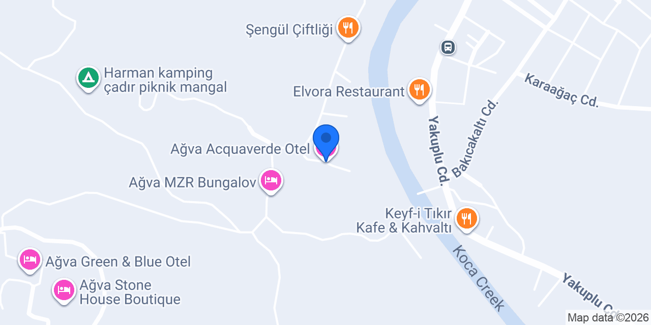 Ağva Acquaverde Otel konumu