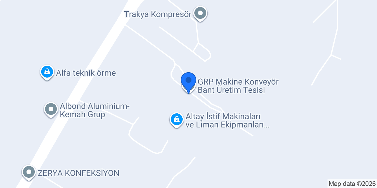 GRP Makine Konveyör Bant Üretim Tesisi konumu