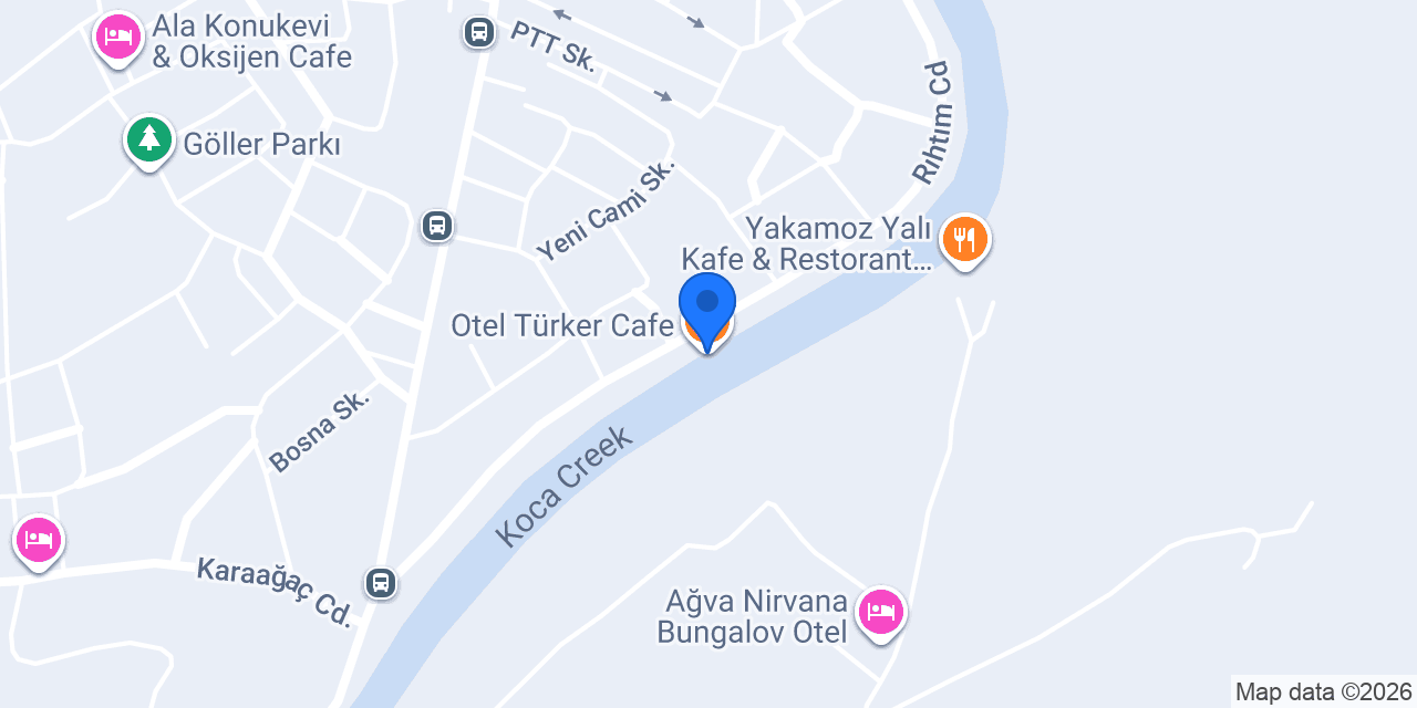 Otel Türker Cafe konumu
