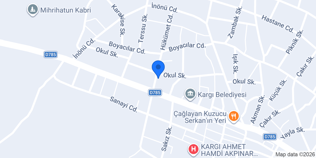 Kızılay-kargı Şubesi konumu