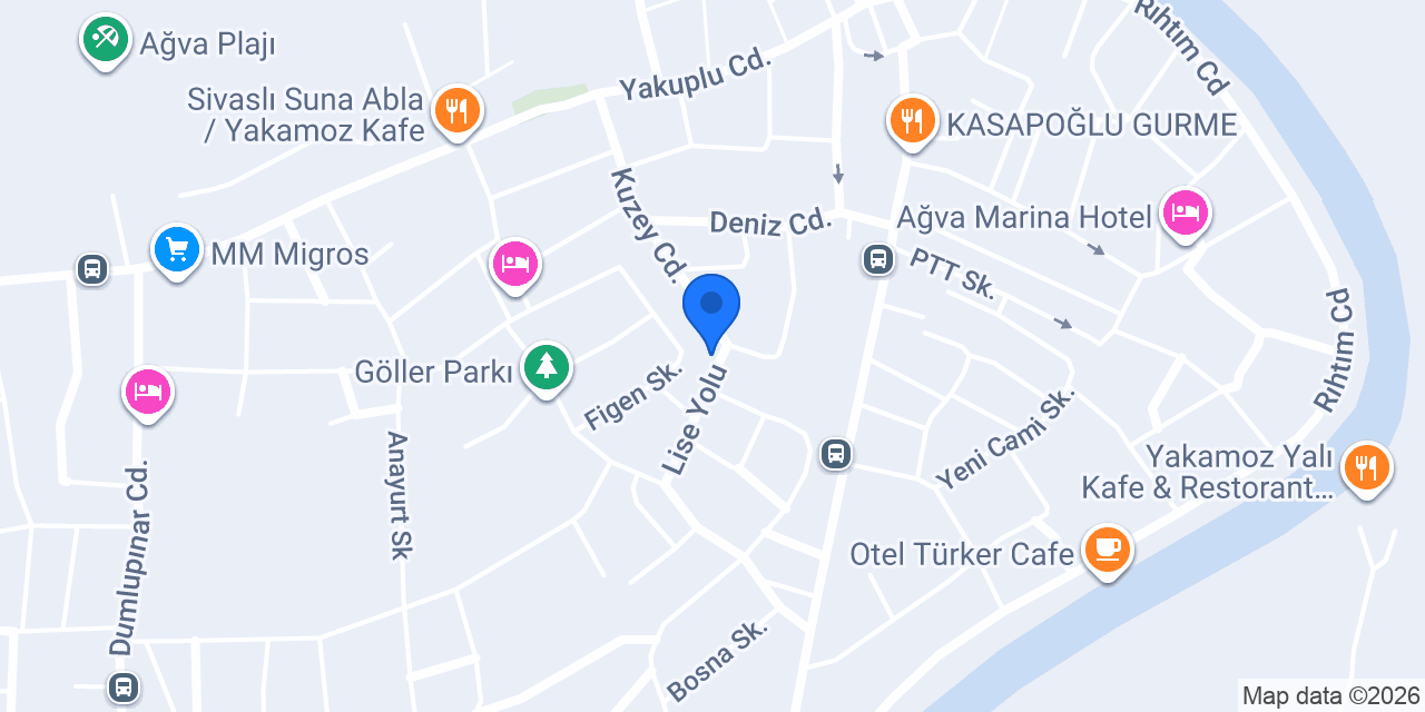 Ağva Ayışığı Otel konumu
