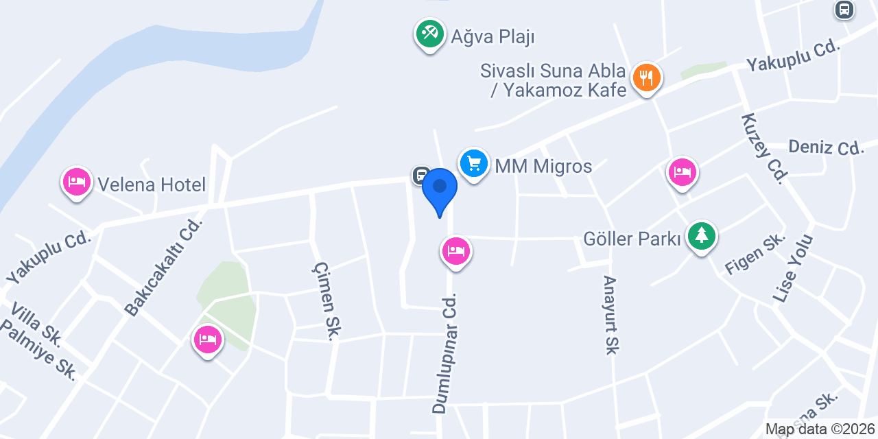Ağva Defne Hotel konumu