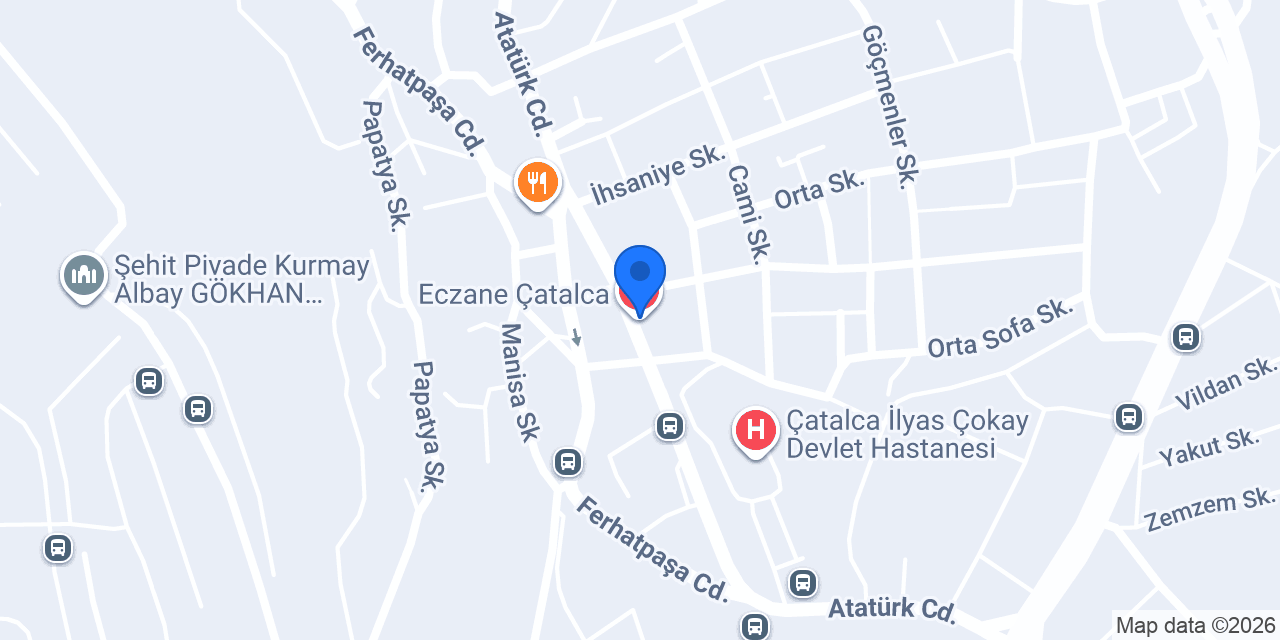 Eczane Çatalca konumu