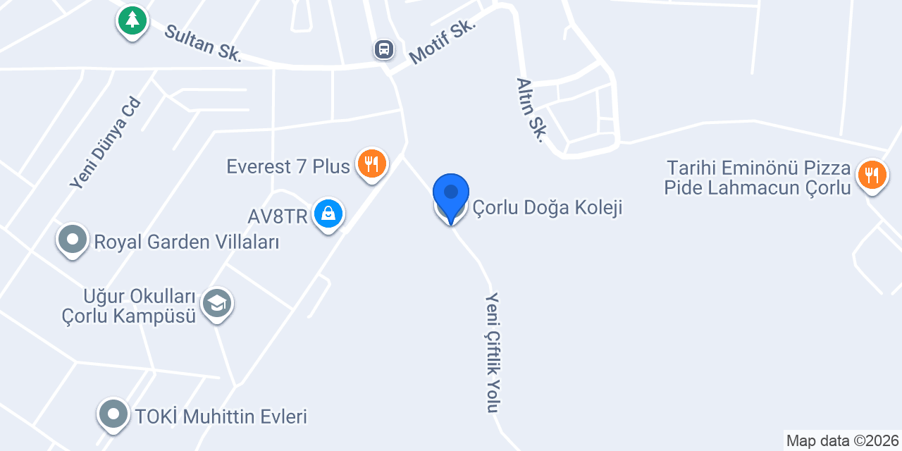 Çorlu Doğa Koleji konumu