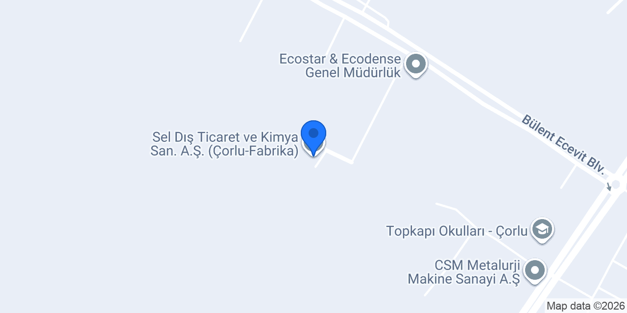 Sel Dış Ticaret ve Kimya San. A.Ş. (Çorlu-Fabrika) konumu