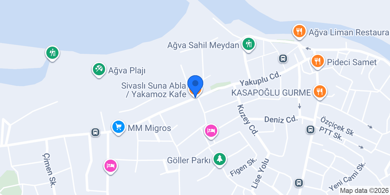 Sivaslı Suna Abla / Yakamoz Kafe konumu