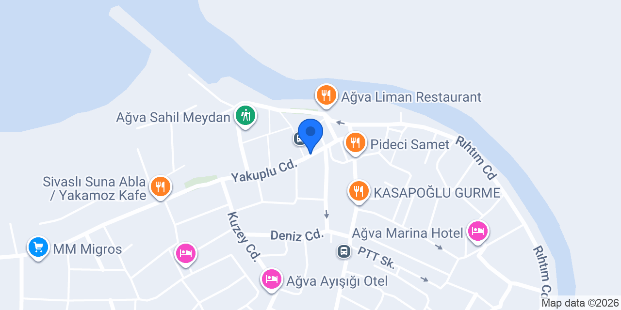 Ağva Restaurant konumu