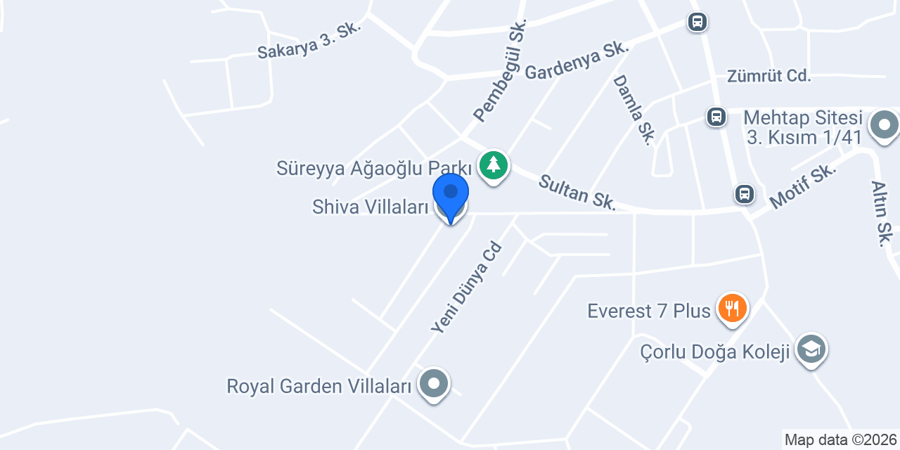 Shiva Villaları konumu
