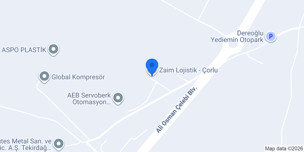 Zaim Lojistik - Çorlu konumu