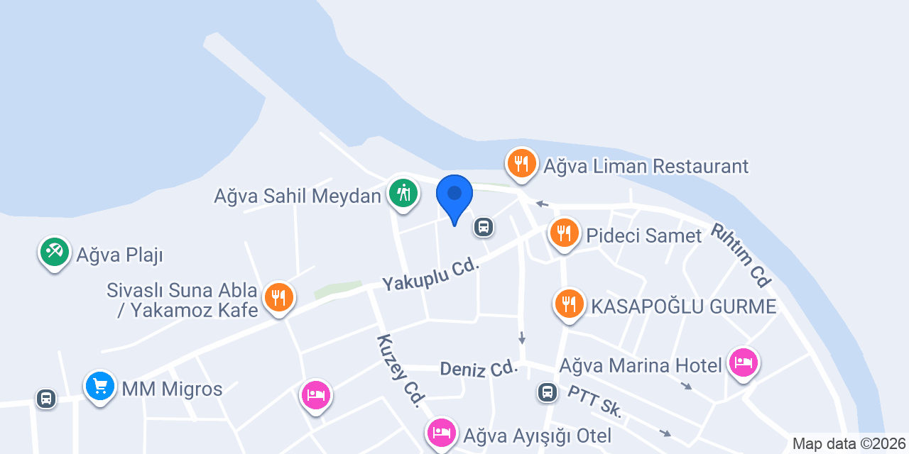 Ağva Piassa Otel konumu