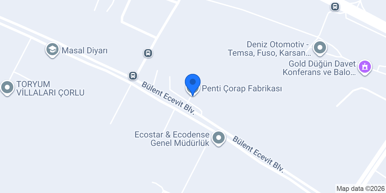 Penti Çorap Fabrikası konumu