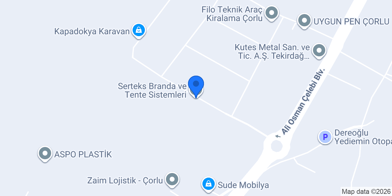 Serteks Branda ve Tente Sistemleri konumu
