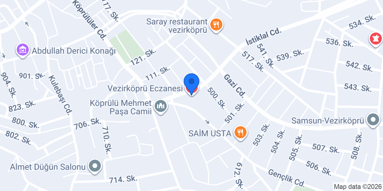Vezirköprü Eczanesi konumu