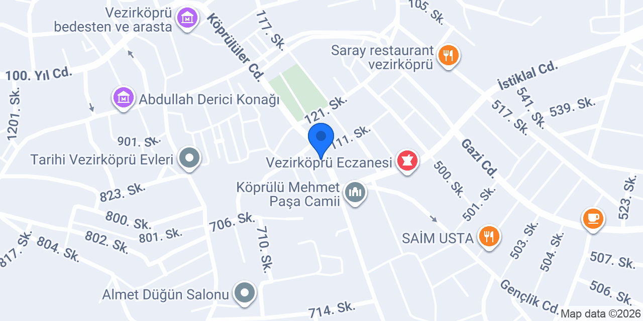 Yapı Kredi - Vezirköprü Şubesi konumu