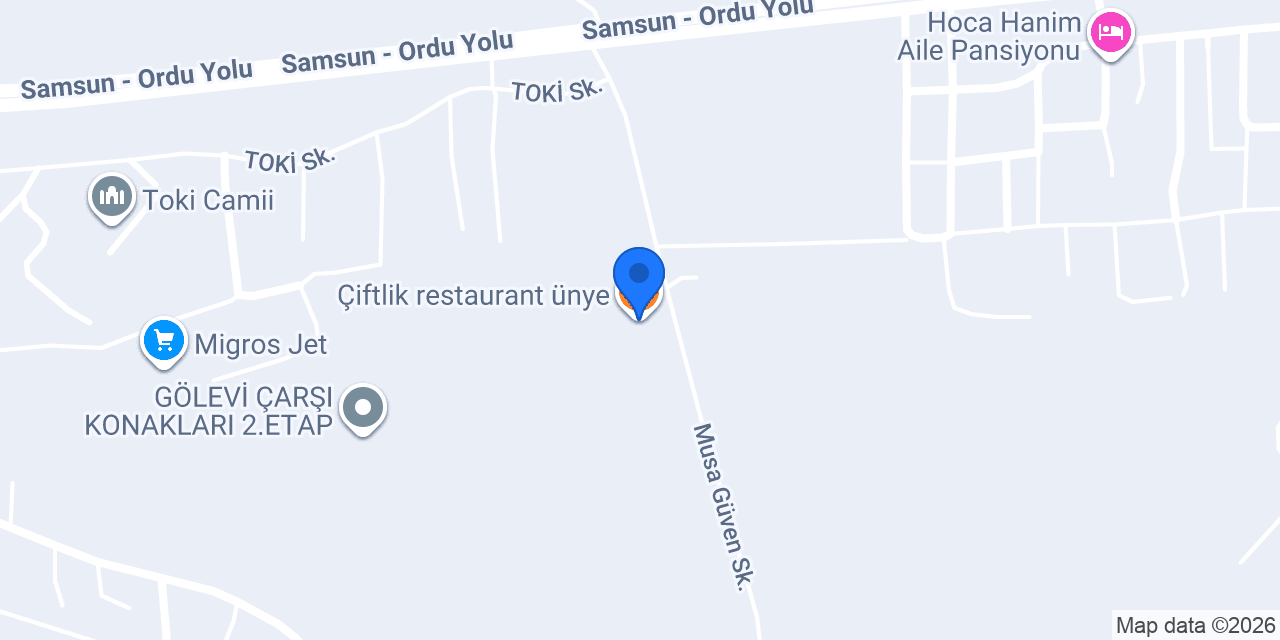 Çiftlik_restaurant ünye konumu