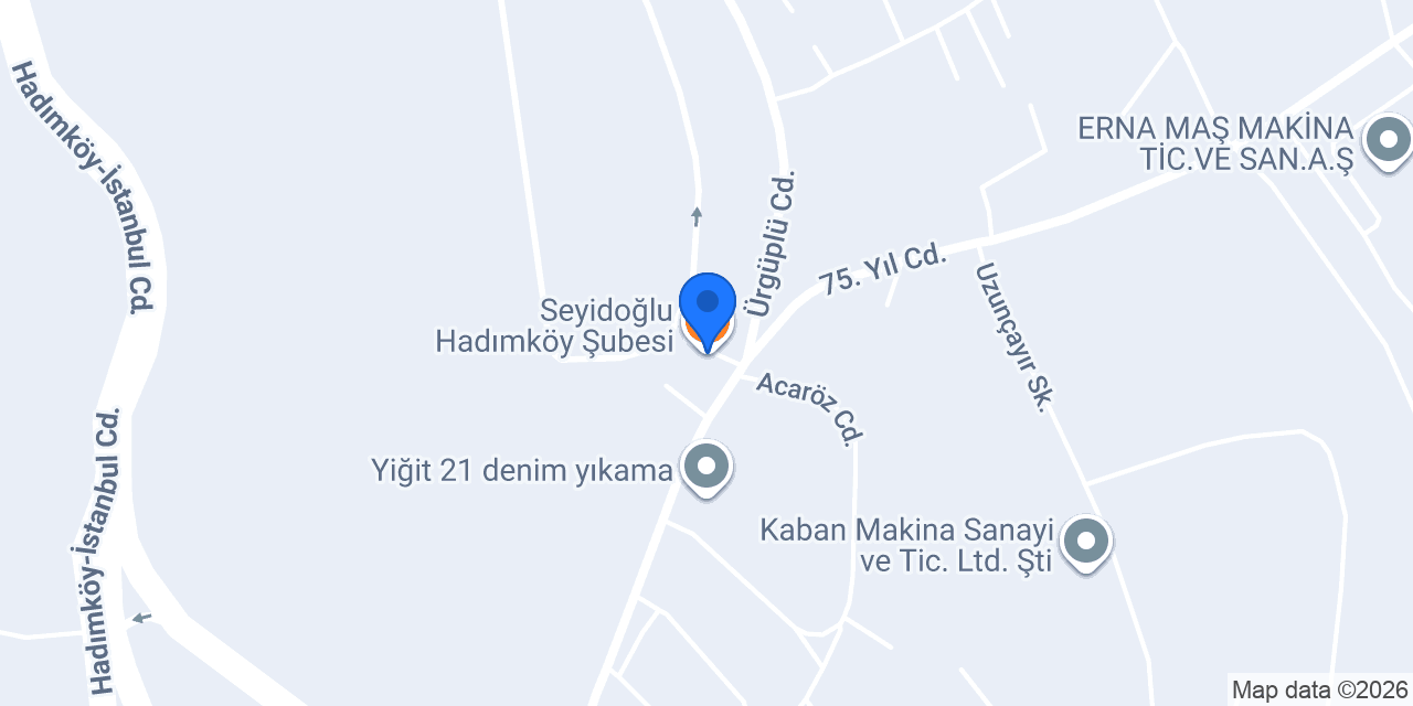 Seyidoğlu Hadımköy Şubesi konumu