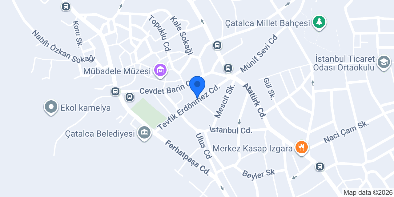 Çatalca İlçe Halk Kütüphanesi konumu