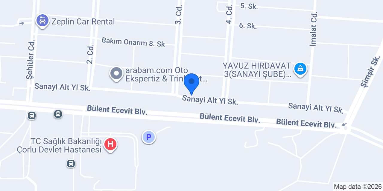 ÇORLU BMW Servisi Premium konumu