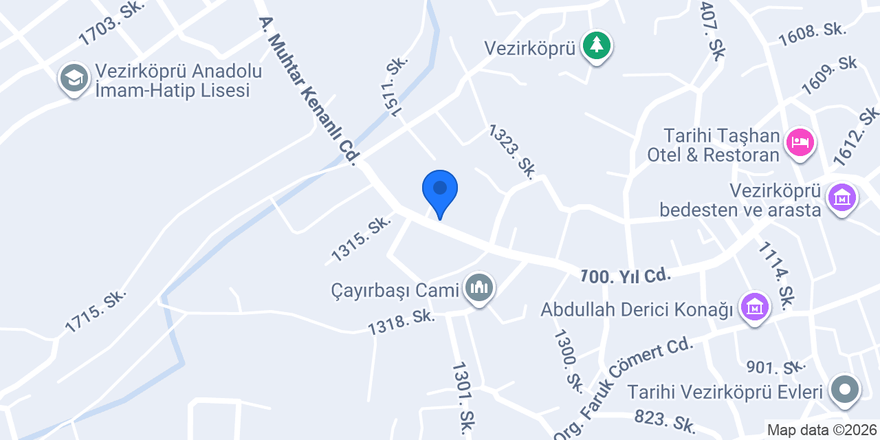 HASIRCOĞU MOBİLYA VEZİRKÖPRÜ konumu