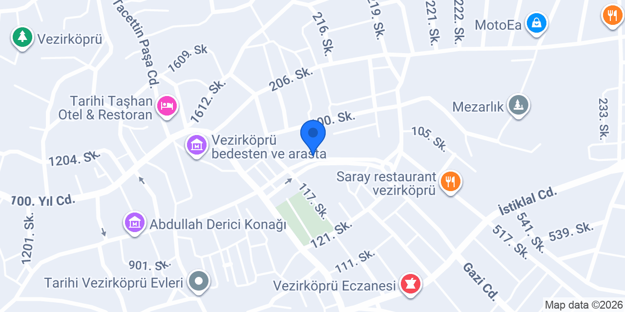 Vezirköprü Samsun konumu
