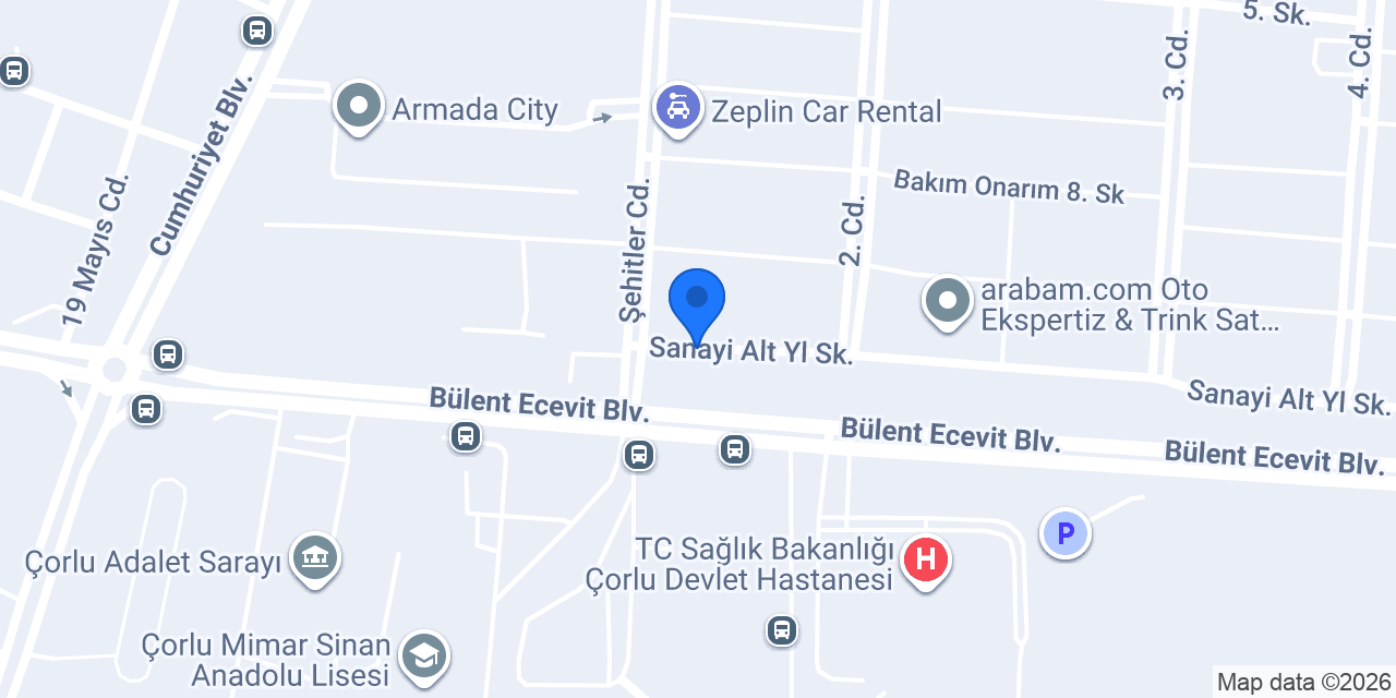 Çorlu Renault Özel Servis Ekrem Camcaz konumu