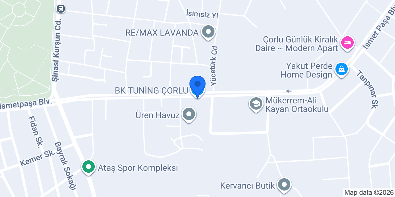 BK TUNİNG ÇORLU konumu