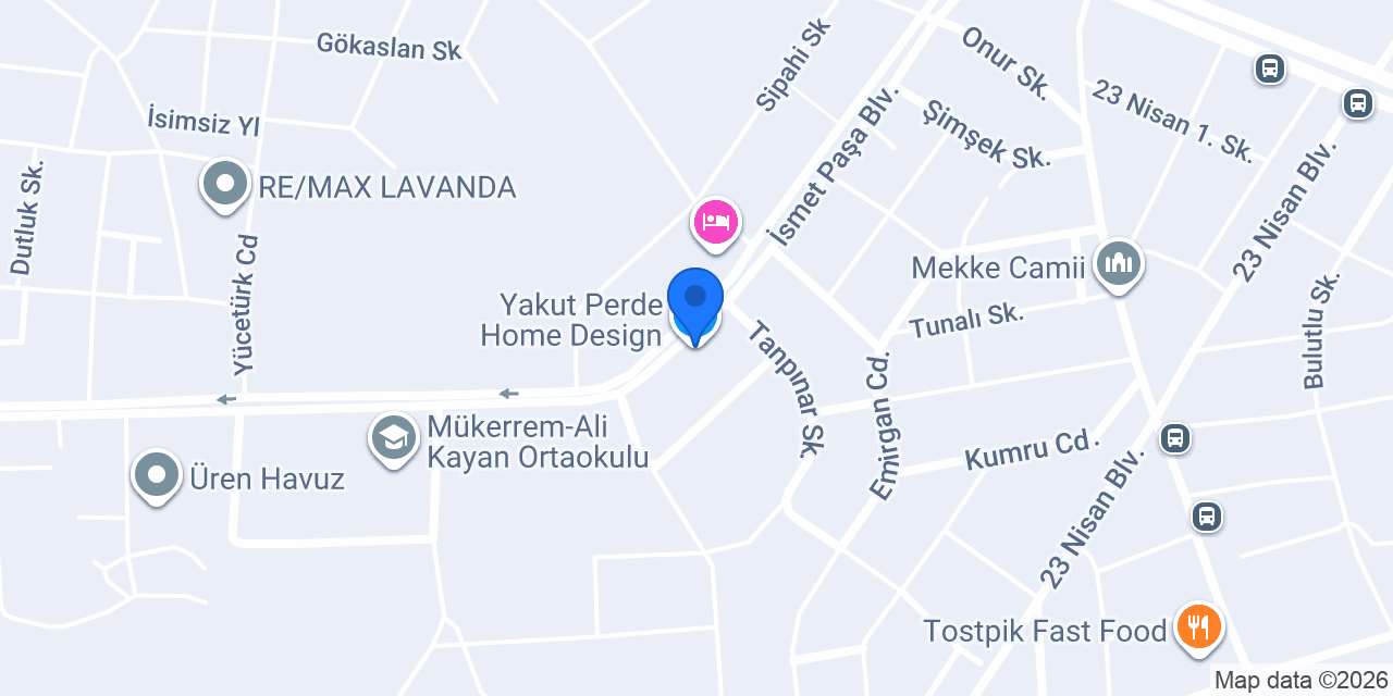 Yakut Perde Home Design konumu