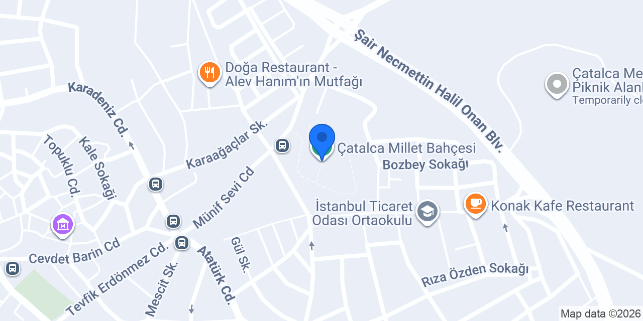 Çatalca Millet Bahçesi konumu
