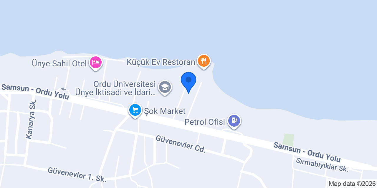 Ünye Otel Kent konumu
