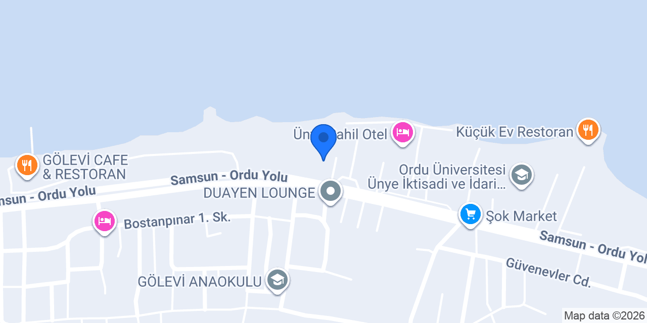 Otel Alaaddin Bey Ünye konumu