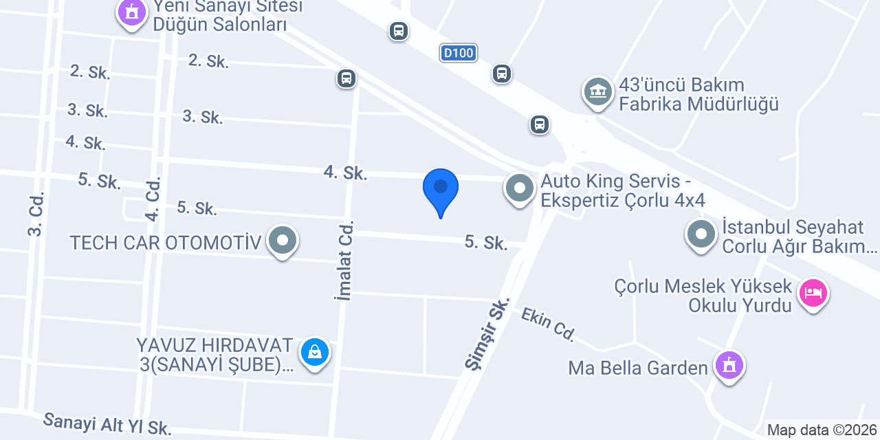 ÇORLU HASAR ONARIM MERKEZİ VE YEDEK PARÇA konumu