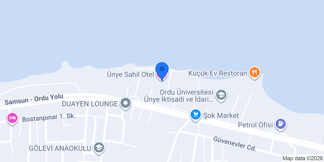 Ünye Sahil Otel konumu
