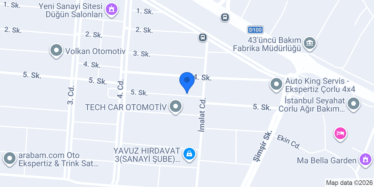 Volkswagen Teknik Servis Çorlu konumu