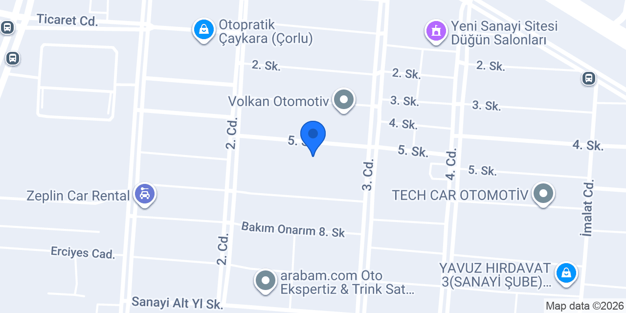 Teknik Oto Tamirhanesi konumu