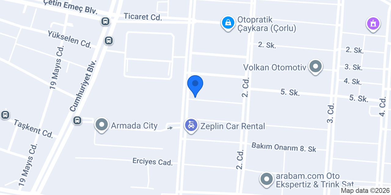 Çorlu Mekanik Servis konumu