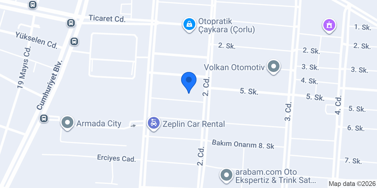 Sun Otomotiv Çorlu konumu