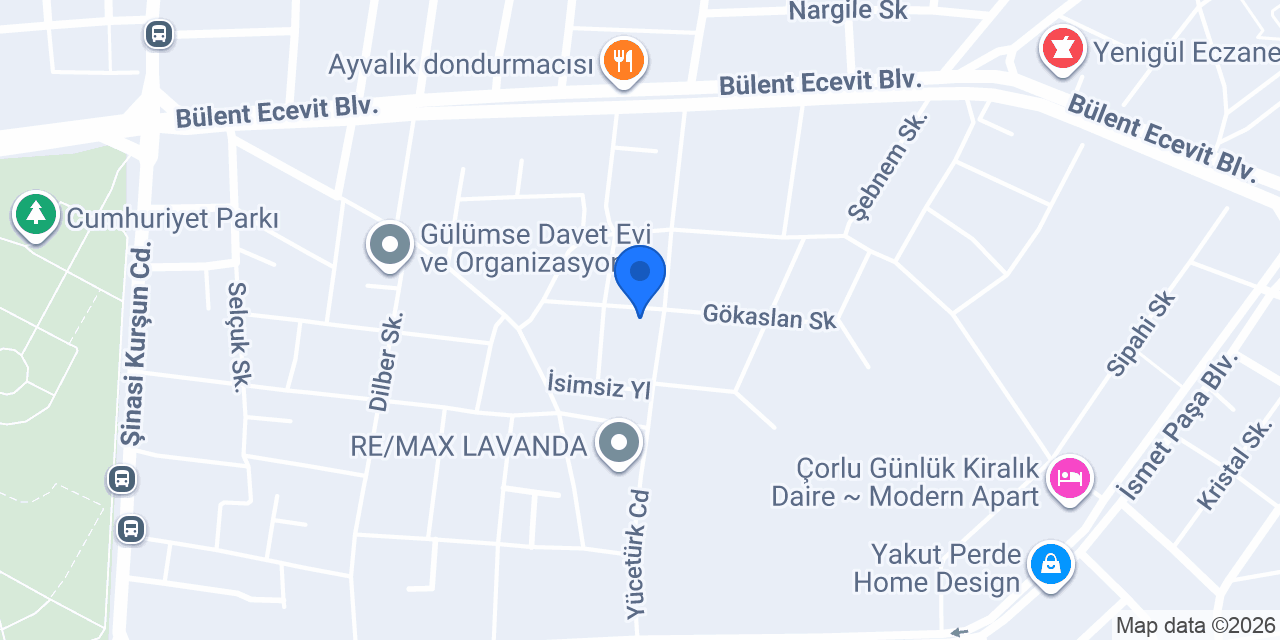 Dt.Tolga Tekmen diş kliniği konumu