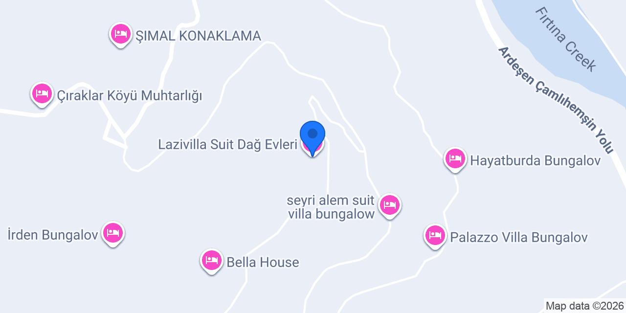 Lazivilla Suit Dağ Evleri konumu