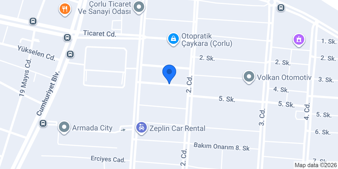Çorlu Askar Oto Kaporta Boya konumu