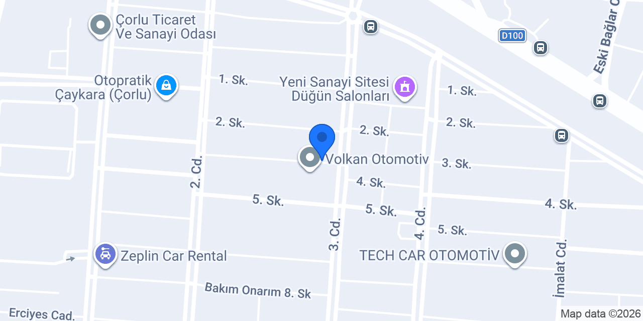 Ayaz Otomotiv Çorlu konumu