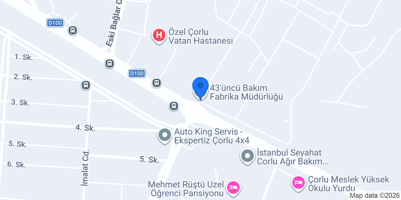 43’üncü Bakım Fabrika Müdürlüğü konumu