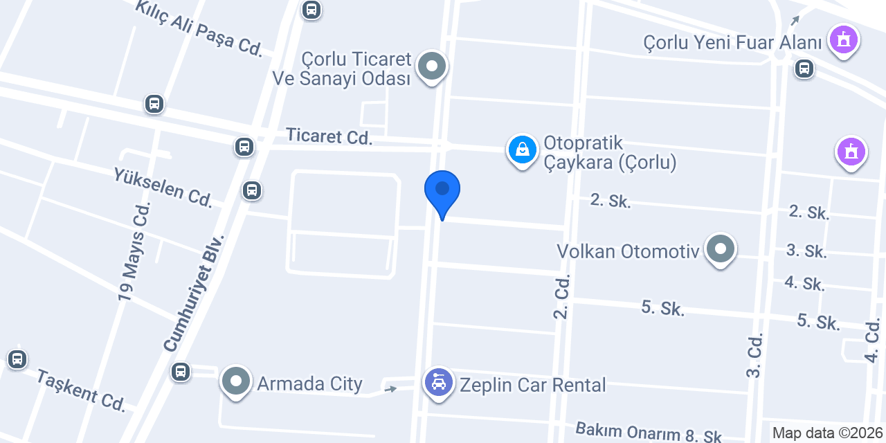 Vakum Garaj Çorlu konumu