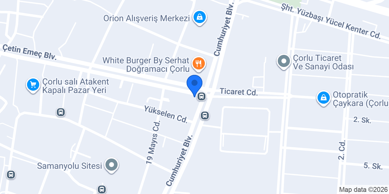 DenizBank Çorlu Orion Şubesi konumu